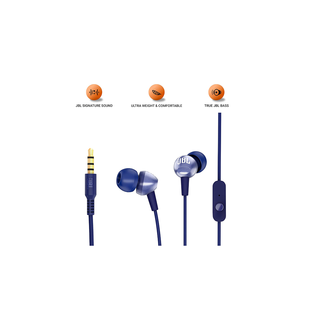 JBL Tune 310C USB-C Earbuds with Microphone - Blue JBL Tune 310C USB-C Earbuds with Microphone - Blue